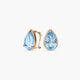 Pendientes de oro 18K topacio azul y circonitas 14 mm SULTANAH