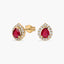 Pendientes de oro 18K rubí y circonita 8 mm TEAR