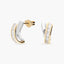 Pendientes de oro bicolor 18K circonitas bagué 12 mm