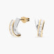Pendientes de oro bicolor 18K circonitas bagué 12 mm