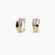 Pendientes de oro bicolor 18K circonitas bagué 15 mm