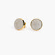 Pendientes redondos de oro bicolor 18K circonitas 11 mm