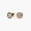 Pendientes redondos de oro 18K circonitas 9 mm