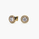 Pendientes redondos de oro 18K circonitas 9 mm