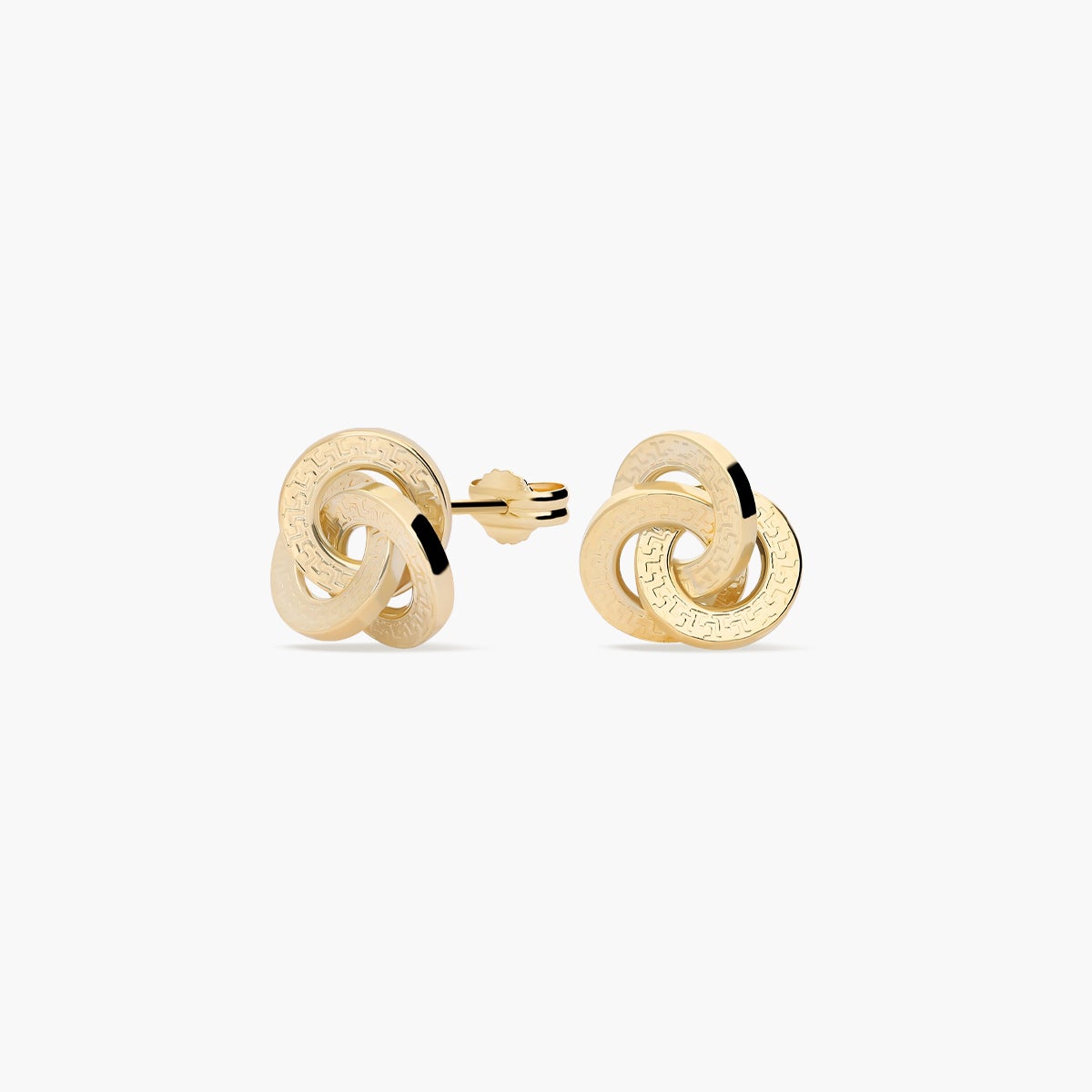 Pendientes triple círculo de oro 18K 12 mm