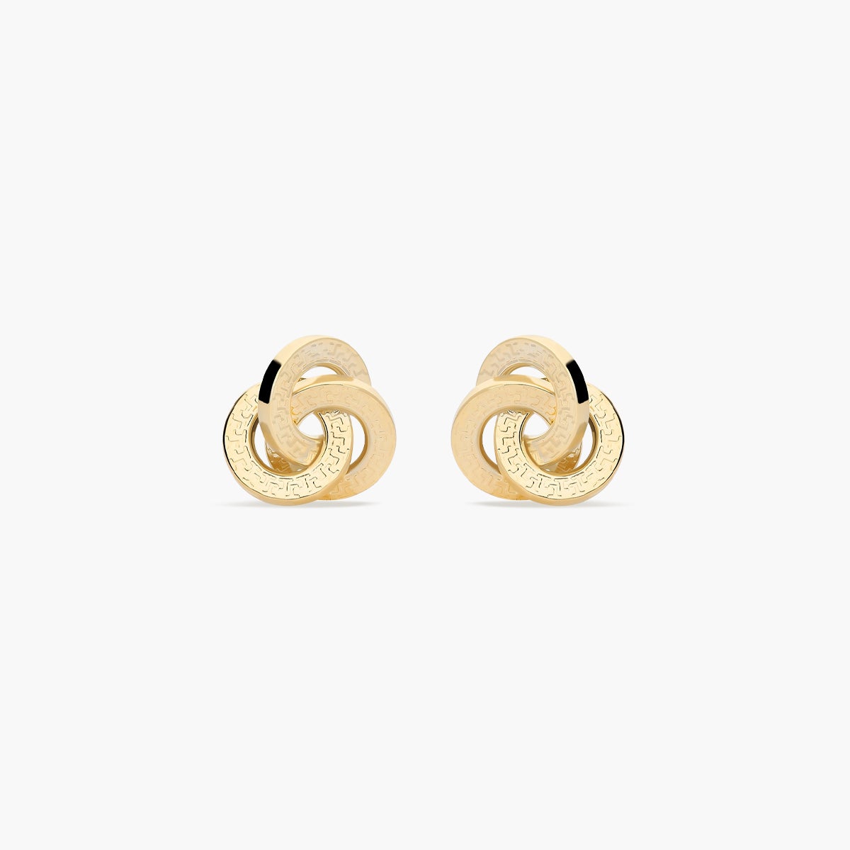 Pendientes triple círculo de oro 18K 12 mm