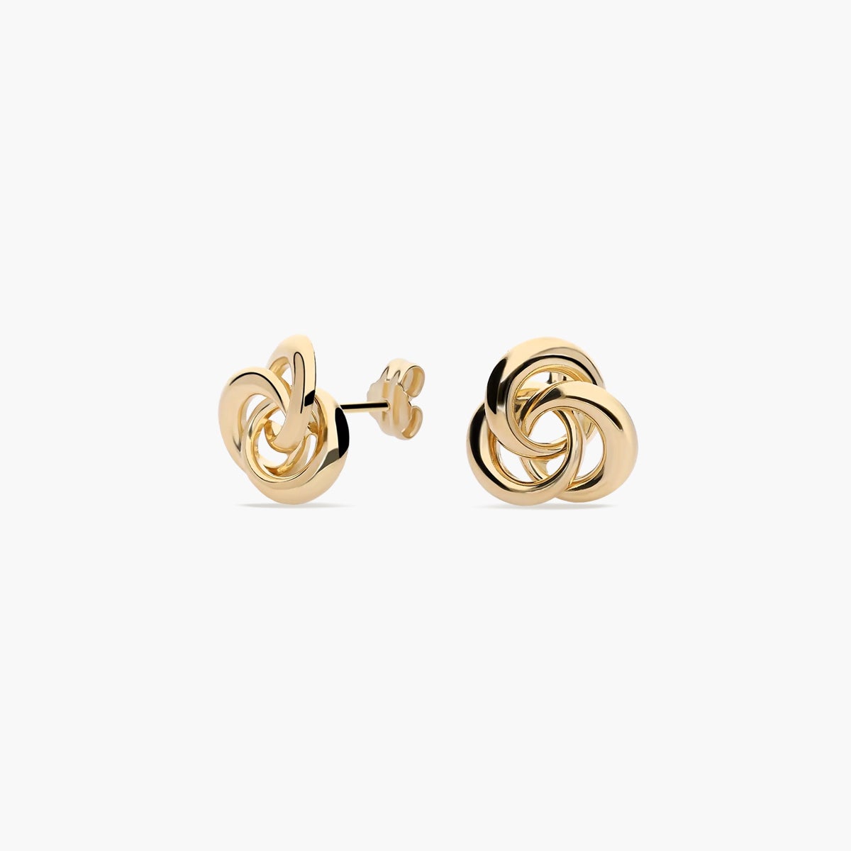 Pendientes triple círculo de oro 18K 11 mm