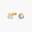 Pendientes triple círculo de oro bicolor 18K 7 mm