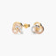 Pendientes triple círculo de oro bicolor 18K 15 mm