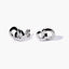 Pendientes doble círculo de oro blanco 18K 13 mm
