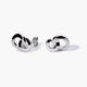 Pendientes doble círculo de oro blanco 18K 13 mm