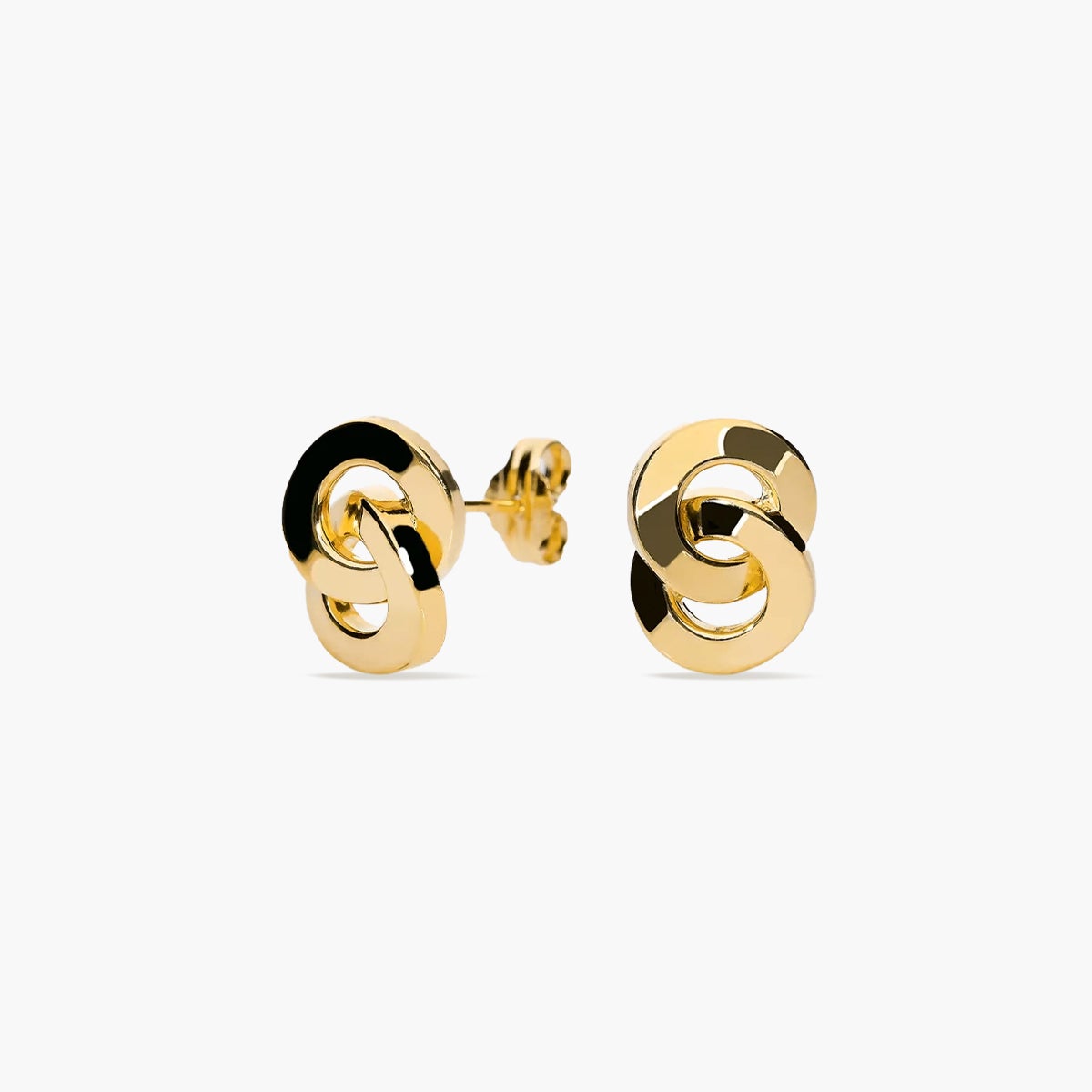 Pendientes doble círculo de oro 18K 11 mm