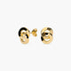 Pendientes doble círculo de oro 18K 11 mm