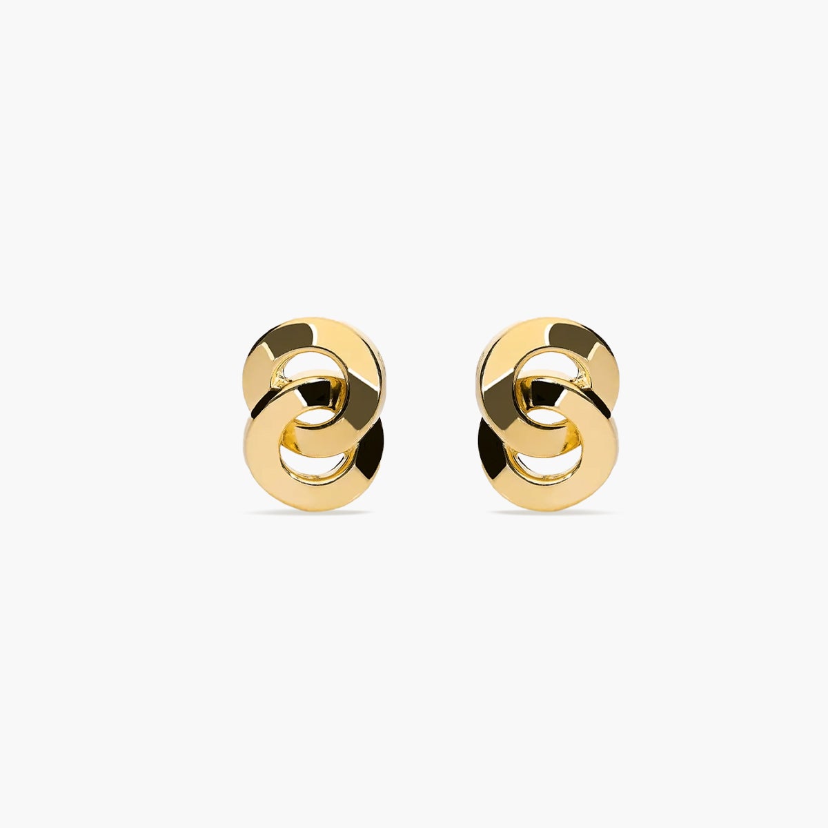 Pendientes doble círculo de oro 18K 11 mm