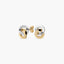 Pendientes doble círculo de oro bicolor 18K 11 mm