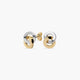 Pendientes doble círculo de oro bicolor 18K 11 mm