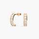 Pendientes de oro 18K circonitas tipo cinquillo 12 mm