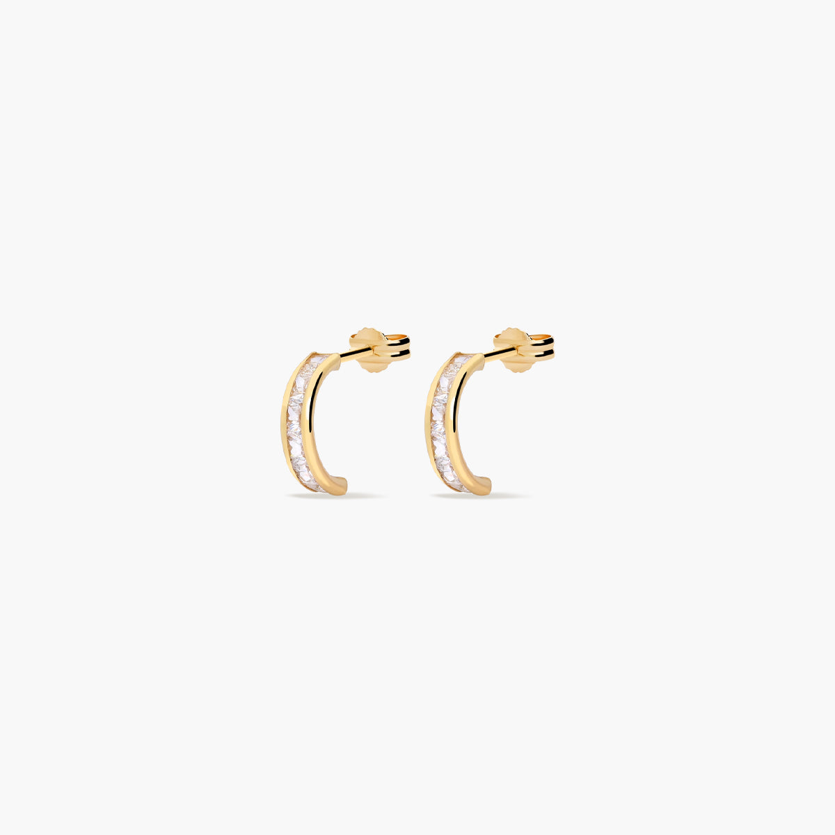 Pendientes de oro 18K circonitas tipo cinquillo 10 mm