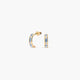 Pendientes de oro 18K circonitas azul y blanco tipo cinquillo 10 mm