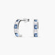 Pendientes de oro blanco 18K circonitas azul y blanco tipo cinquillo 12 mm