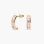 Pendientes de oro 18K circonitas rosa y blanco tipo cinquillo 12 mm