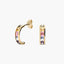 Pendientes de oro 18K circonitas multicolor tipo cinquillo 12 mm