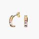 Pendientes de oro 18K circonitas multicolor tipo cinquillo 12 mm
