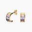 Pendientes de oro 18K circonitas multicolor tipo cinquillo 10 mm