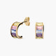 Pendientes de oro 18K circonitas multicolor tipo cinquillo 10 mm