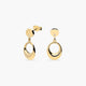 Pendientes largos de oro 18K circonita 18 mm