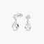 Pendientes largos de oro blanco 18K circonitas 13 mm
