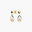 Pendientes largos de oro 18K circonita 15 mm