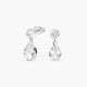 Pendientes largos de oro blanco 18K circonitas 13 mm