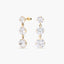 Pendientes largos de oro 18K circonitas 23 mm