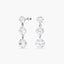 Pendientes largos de oro blanco 18K circonitas 23 mm