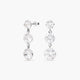 Pendientes largos de oro blanco 18K circonitas 23 mm