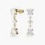 Pendientes largos de oro 18K circonitas 23 mm