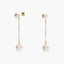 Pendientes largos de oro 18K con perlas 50 mm