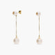Pendientes largos de oro 18K con perlas 50 mm