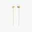 Pendientes largos corazón de oro 18K 50 mm
