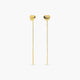 Pendientes largos corazón de oro 18K 50 mm
