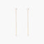 Pendientes largos de oro 18K con perlas 80 mm
