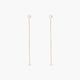 Pendientes largos de oro 18K con perlas 80 mm