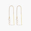 Pendientes largos de oro 18K con perlas 80 mm