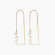 Pendientes largos de oro 18K con perlas 80 mm