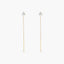 Pendientes largos de oro 18K circonita 60 mm