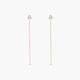 Pendientes largos de oro 18K circonita 60 mm