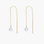 Pendientes largos de oro 18K circonita 80 mm