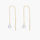 Pendientes largos de oro 18K circonita 80 mm