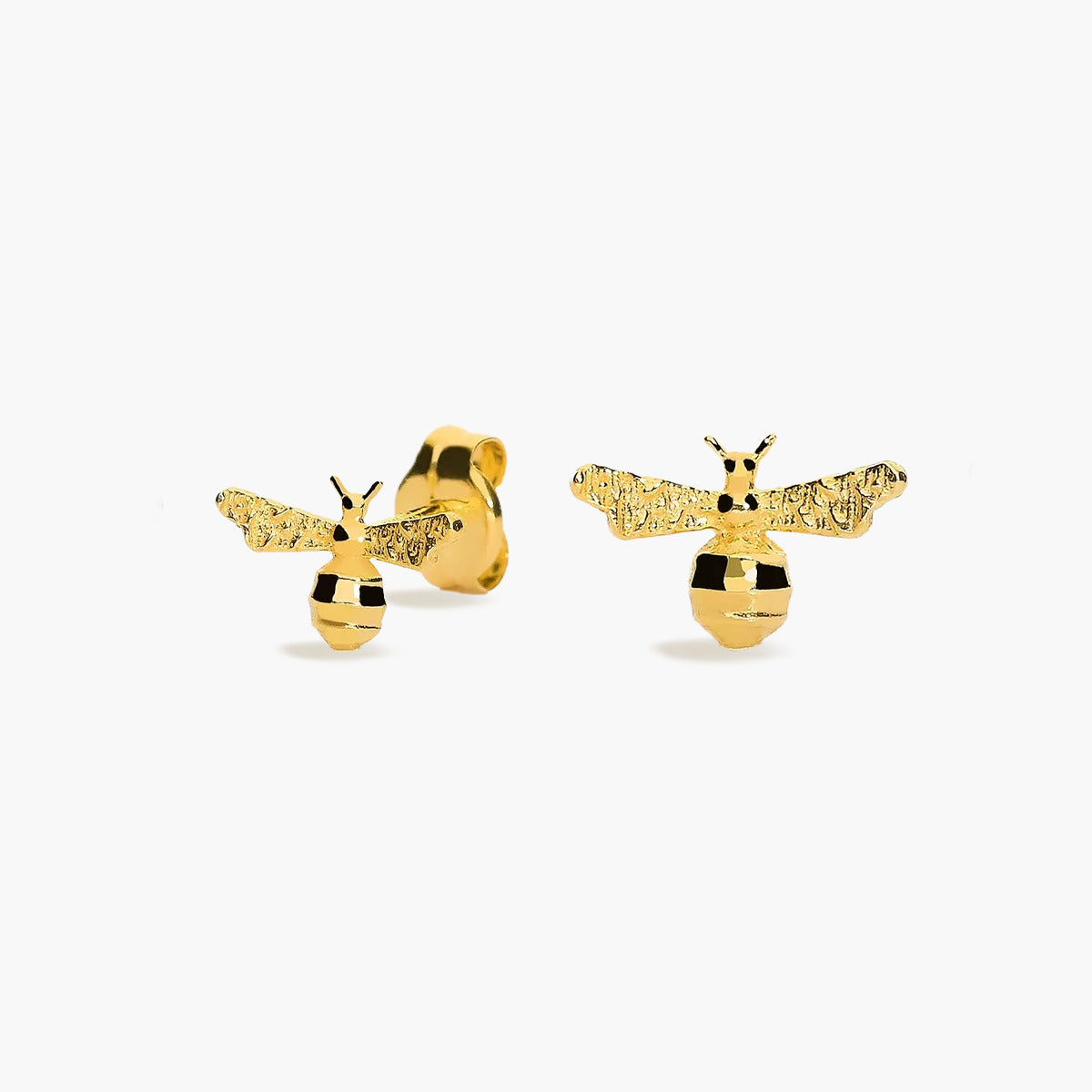 Pendientes abeja de oro 18K 5 mm